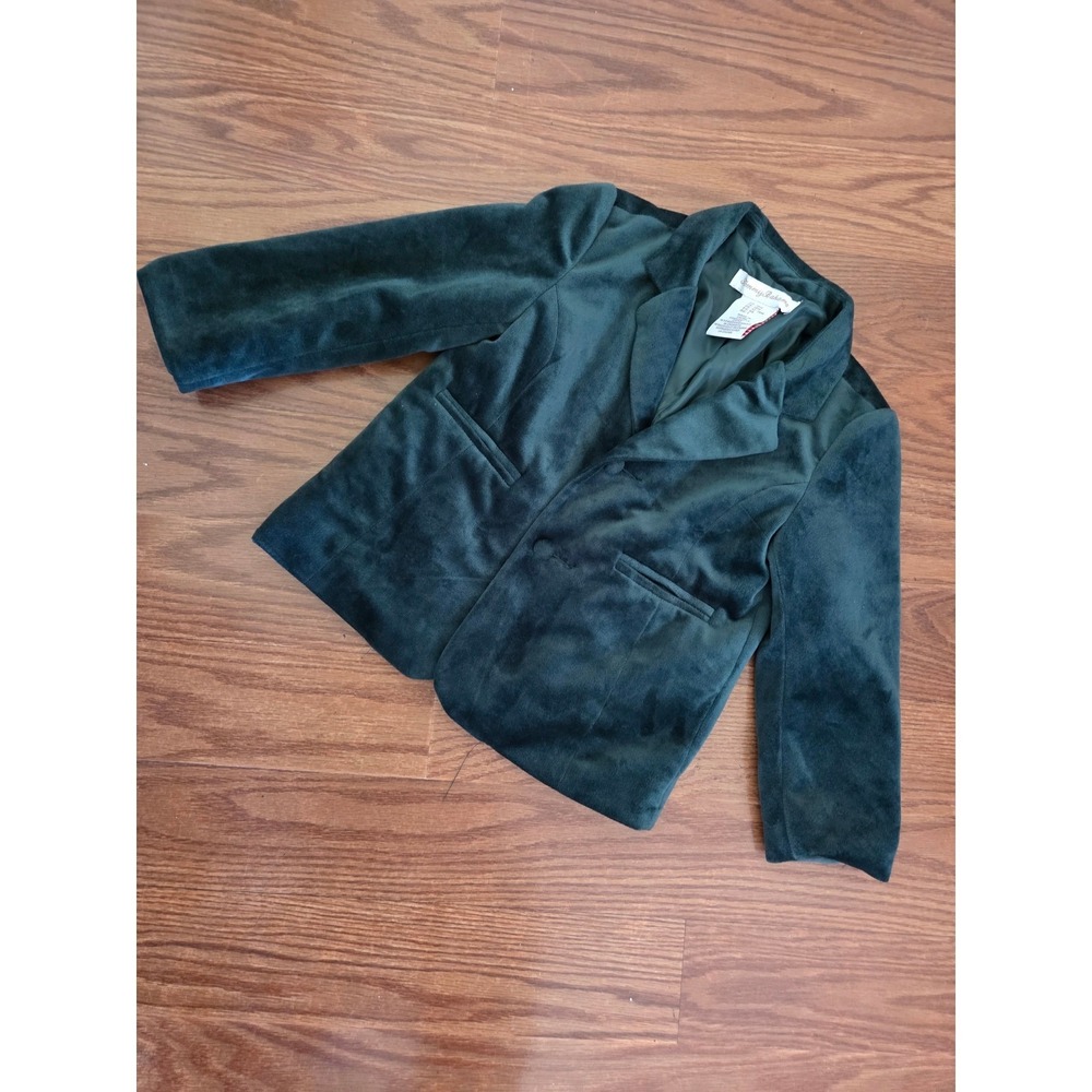 Tommy Bahama Toddler Boys Forest Green Velvet Blazer Jacket Size 18M Holiday